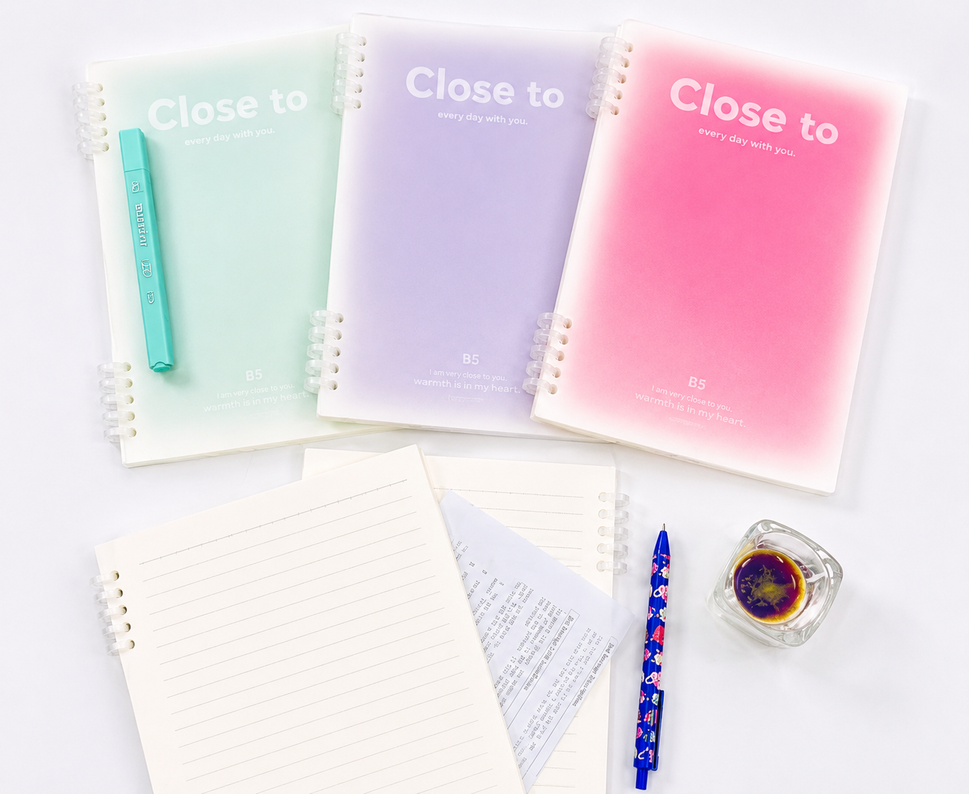 دفتر سیمی B5 موکا مدل Close To