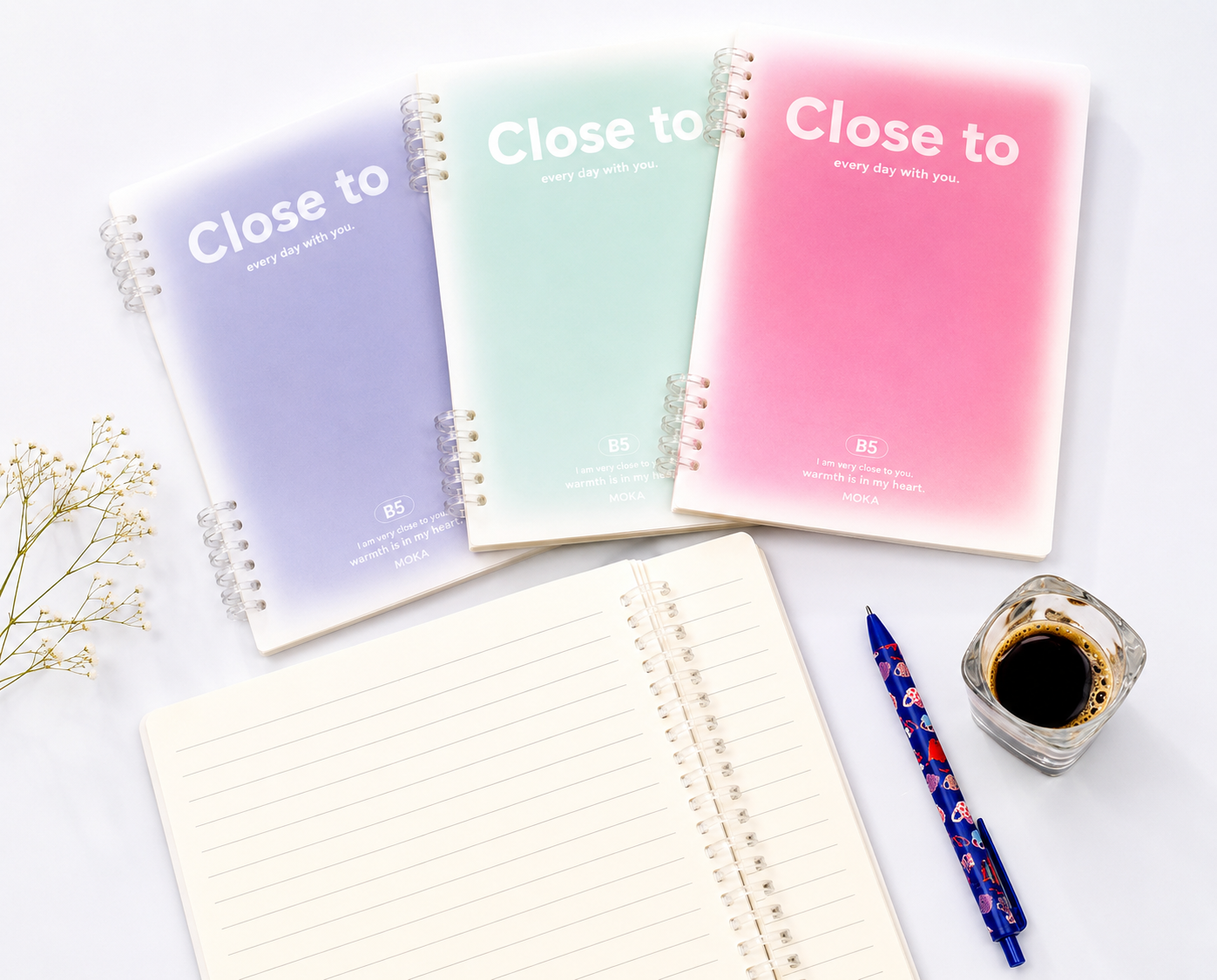 دفتر سیمی A5 موکا مدل Close To
